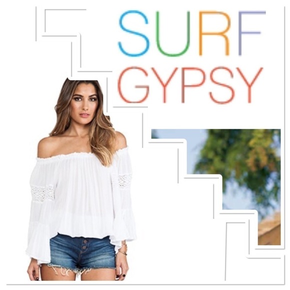 Surf Gypsy Boho Crochet Sleeves Top - Picture 1 of 7